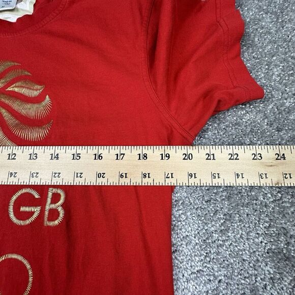 Team GB Olympics T-Shirt Mens Medium Lion Logo Red Activewear Pullover Sports - Picture 2 of 8